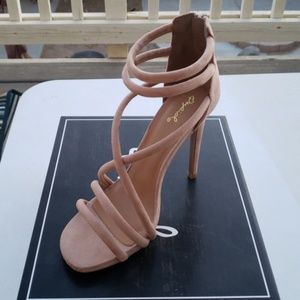 qupid taupe suede stilettos